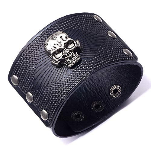 Punk Leather Wristband Bracelet