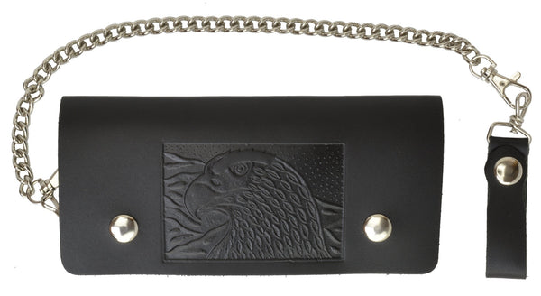 Small Embossed Leather Trucker Wallets with Chain - Deer - Eagle & Bik —  Leather Unlimited