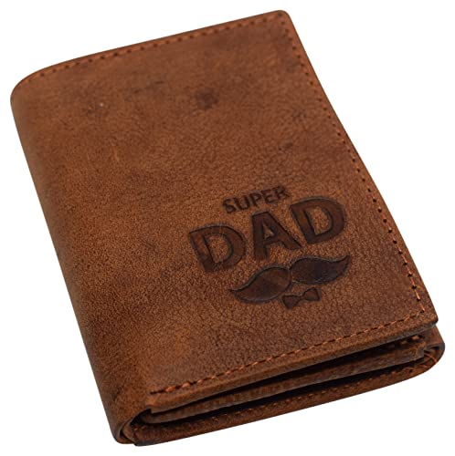 Genuine Leather Trifold Wallets For Men - Mens Trifold Wallet With ID  Window Gifts For Men RFID Blocking 