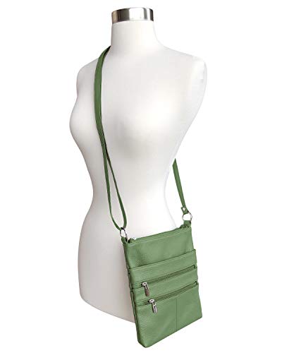 Roma Leathers Crossbody Zippered Purse