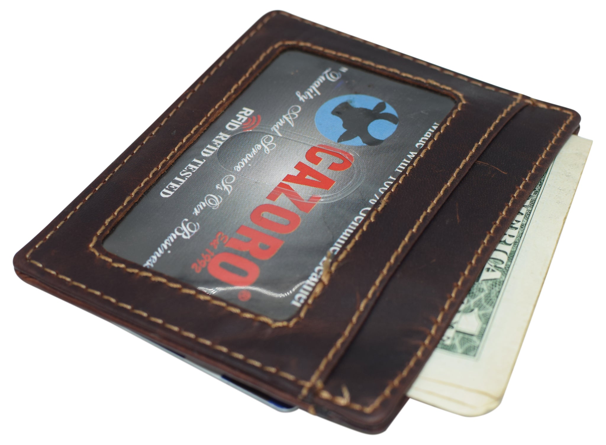 RFID Vintage Leather Front Pocket Wallet Slim Minimalist Secure Thin Credit  Card Holder $16.99