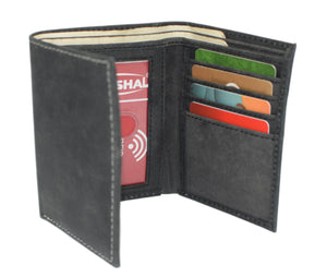 RFID Protected Men's Slim Trifold Wallet Vintage Leather Wallets for Men with Box-menswallet