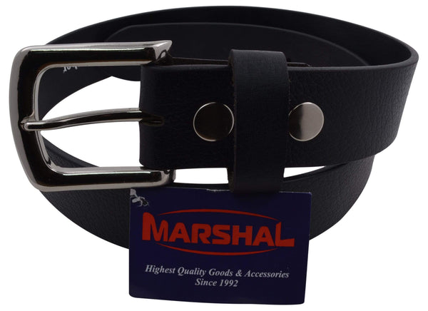 Durable-Genuine-Leather-Mens-Belt-with-Silver-Buckle-Black-Brown-by ...