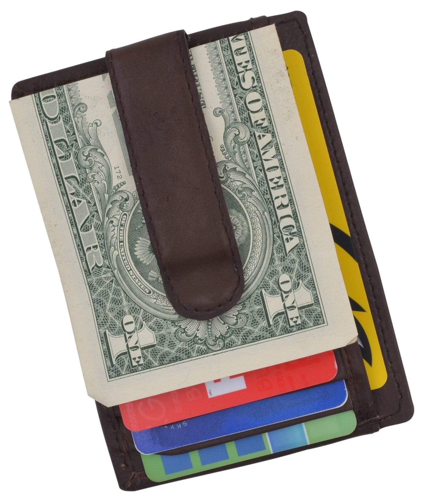 Slim Leather Wallet, Money Clip, Credit Card Holder