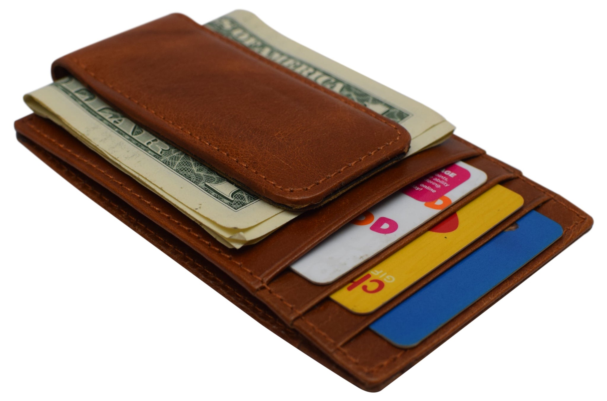 RFID Blocking Front Pocket Money Clip Vintage Leather Strong