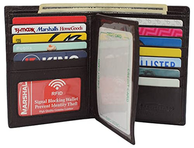 Men's Hot Bifold Wallet Genuine Leather Center Flap Credit/ID Card Holder  Slim