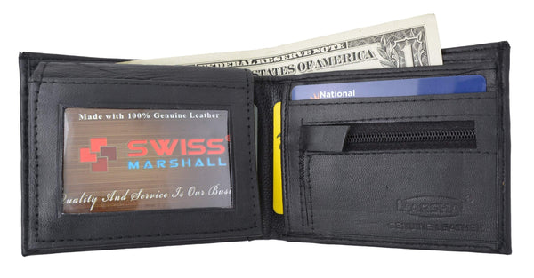 Swiss-Marshal-Flap-Up-ID-Credit-Card-Holder-Genuine-Leather-Bifold ...