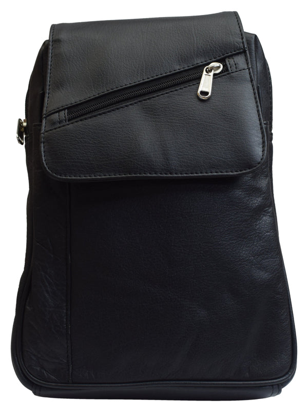 Womens-Genuine-Leather-Small-Backpack-Causal-Design-Black-Backpack ...