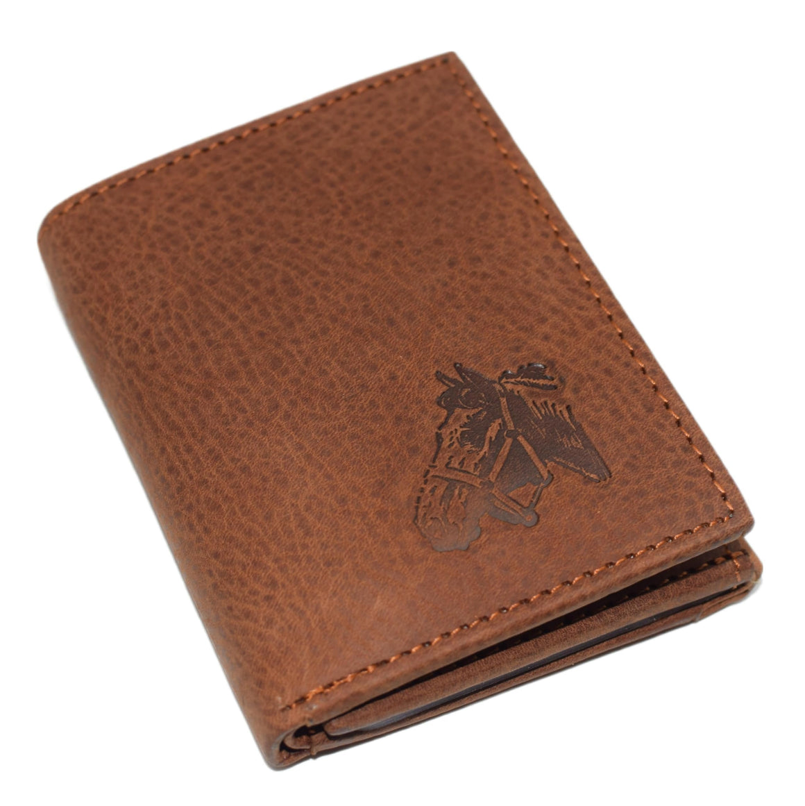 Marshal Horse Men's Genuine Leather Bifold Trifold RFID Blocking Wallet (Trifold)-menswallet