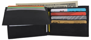 Boys Slim Flap Up ID Card Bifold Leather Wallet-menswallet