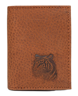 Men's RFID Blocking Tiger Genuine Leather Bifold Trifold Wallet Gift for Men (Bifold)-menswallet