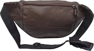 Cowhide Leather Fanny Pack Waist Bag Multifunction Hip Bum Bag Travel Pouch-menswallet