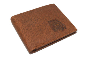 Men's RFID Blocking Tiger Genuine Leather Bifold Trifold Wallet Gift for Men (Bifold)-menswallet