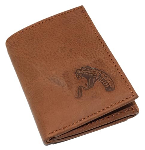 Marshal RFID Blocking Snake Genuine Leather Bifold Trifold Cobra Wallet for Men (Trifold)-menswallet