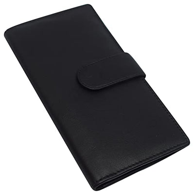 Real Leather Checkbook Cover RFID Wallets For Women Duplicate Check With  Snap Closure