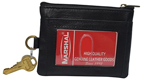 Mens Genuine Leather Car Key Case Card ID Holder Wallet Keyring Keychain  Zipper