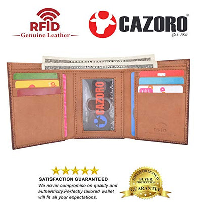 Cazoro Men's RFID Blocking Bi-Fold Style Wallet