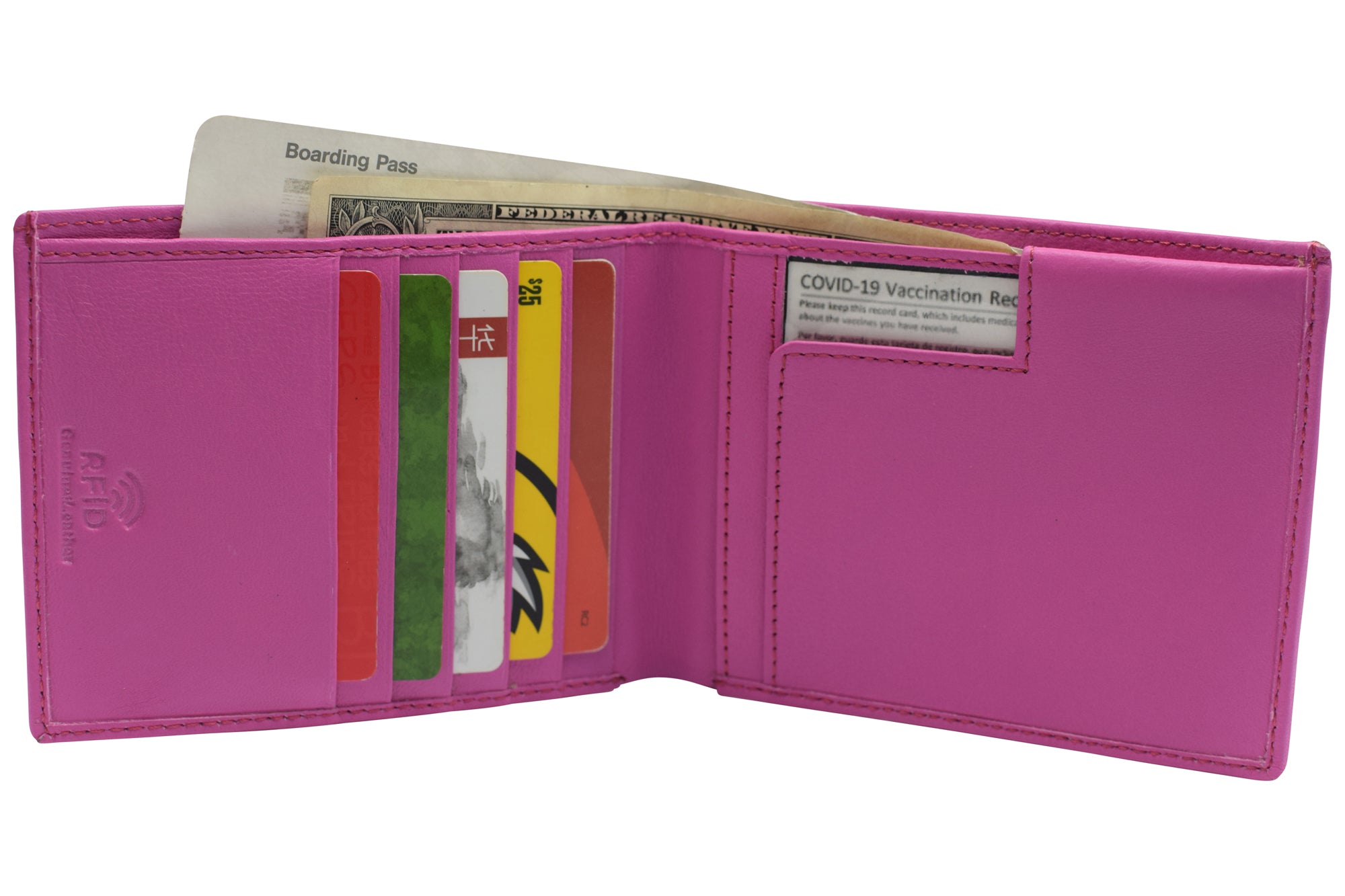 RFID Pink Wallet Women Trifold Wallet Women Wallet Ladies 
