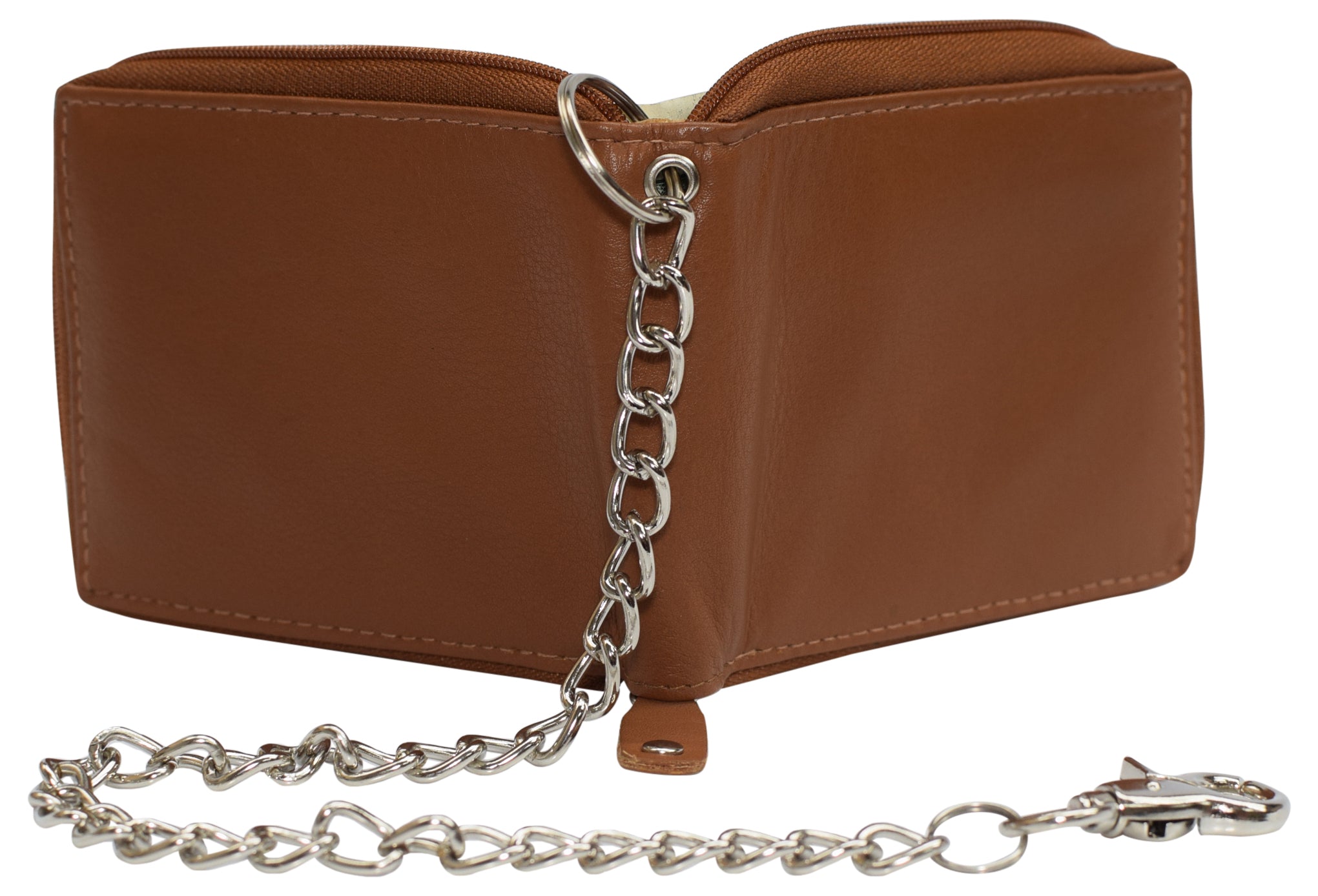 B.Amici Caryn RFID Zip-Around Leather Wallet - Small - Grey