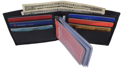 Classic Bi-Fold Leather Chain Wallet w/Removable ID Case #WC344K - Jamin  Leather®