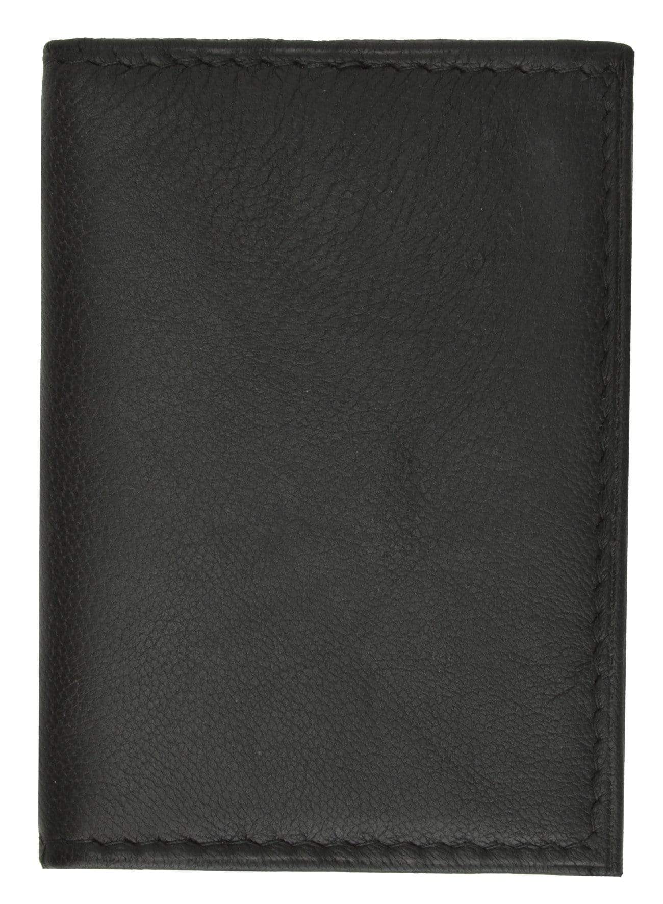 European Style Bifold Trifold Genuine Leather Wallet with ID Window 518 CF