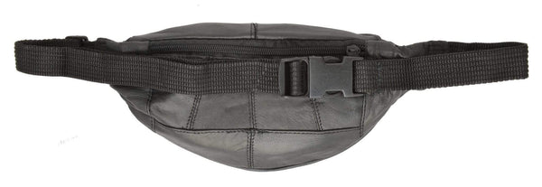 marshal-black-genuine-leather-slim-waist-pack-pouch-with-zippered ...