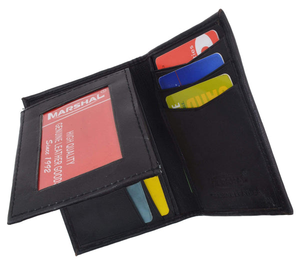 marshal-black-l-shape-flap-up-lambskin-leather-wallet-with-id-and ...