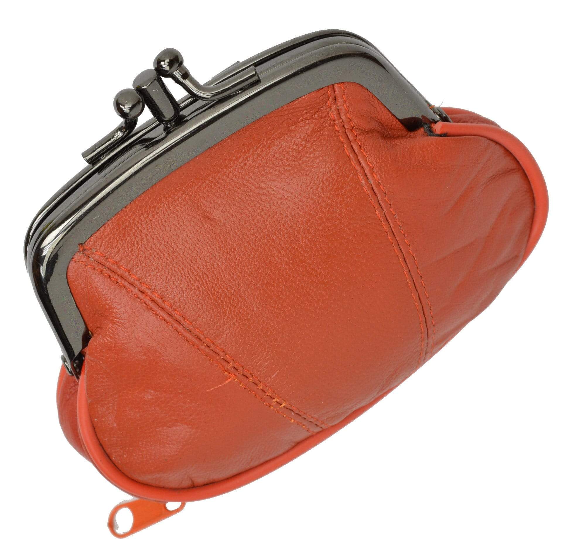 Marshal Genuine Leather Change Purse with Clasp Closure 11-3016 Red