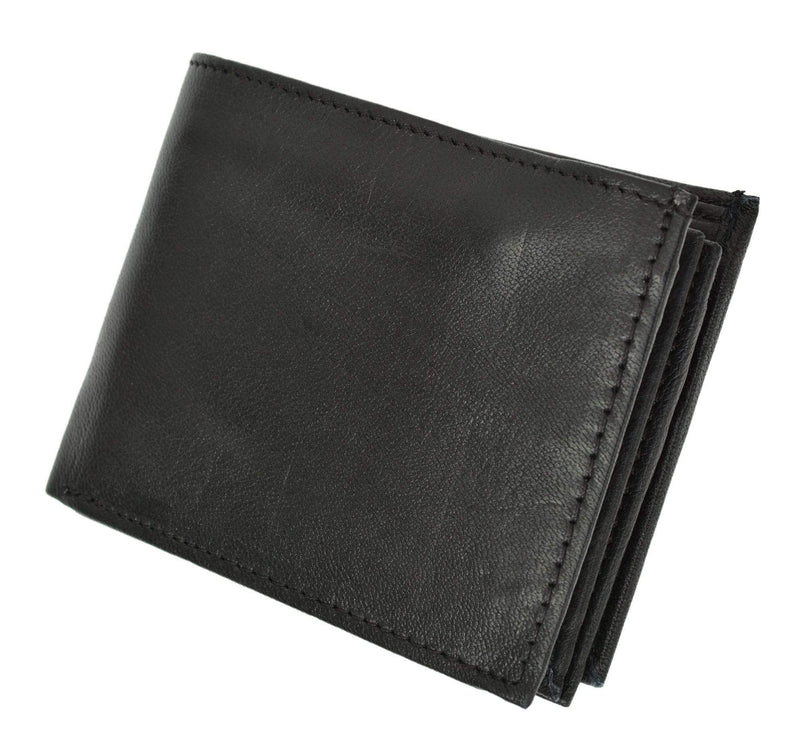 Marshal RFID Leather Mens Wallet Bifold Fixed Flip 3 Window ID RFID P ...