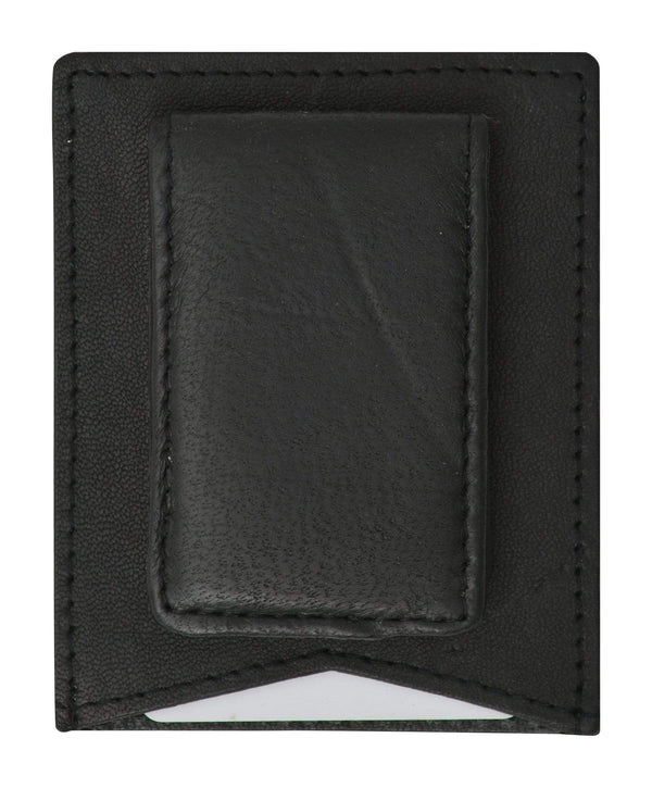 marshal-black-mens-genuine-leather-magnetic-money-clip-credit-card ...