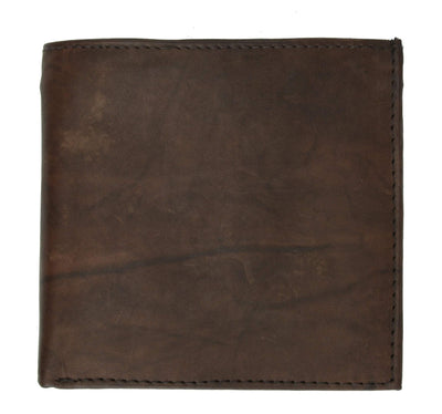 Rich & Famous Men Formal Brown Genuine Leather Wallet (15 Card Slots)