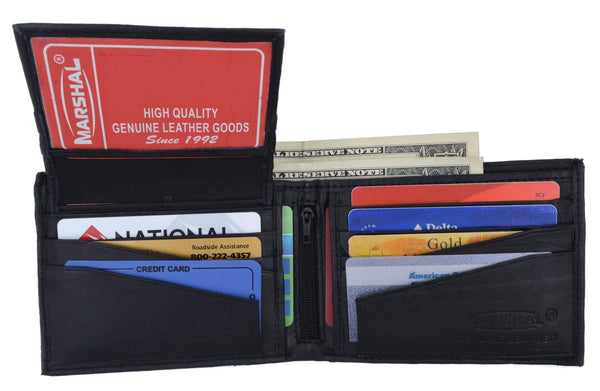 marshal-black-soft-lambskin-leather-bifold-wallet-w-removable-id-533-c ...