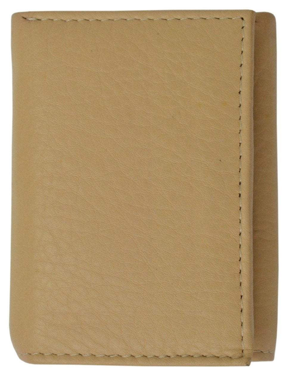100% Leather Tri-fold Mens Wallet Black #961107