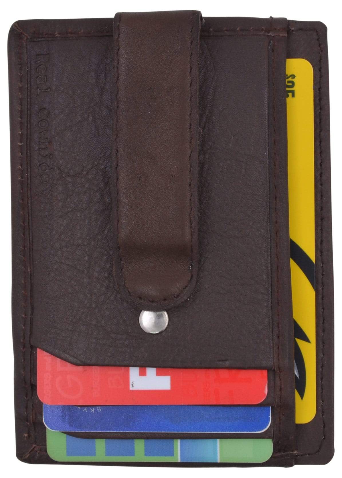 Men's Genuine Slim Leather Bifold Wallet Money Clip Credit Card Holder Purse