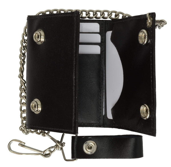 marshal-genuine-leather-trifold-biker-chain-id-card-holder-wallet ...