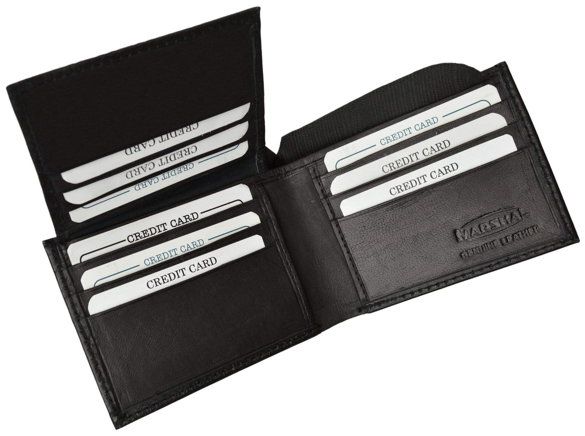 Mens Key ID Holder Soft Leather Bifold Wallet 2553