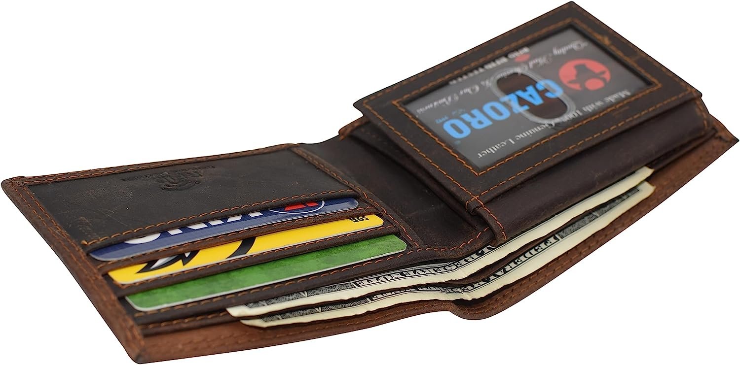  Wallet with AirTag Holder - Bifold Genuine Leather
