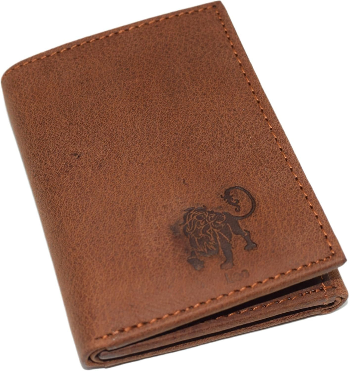 Leo Zodiac Sign RFID Blocking Cowhide Leather Men's Bifold Trifold Wallet Logo (Bifold)-menswallet