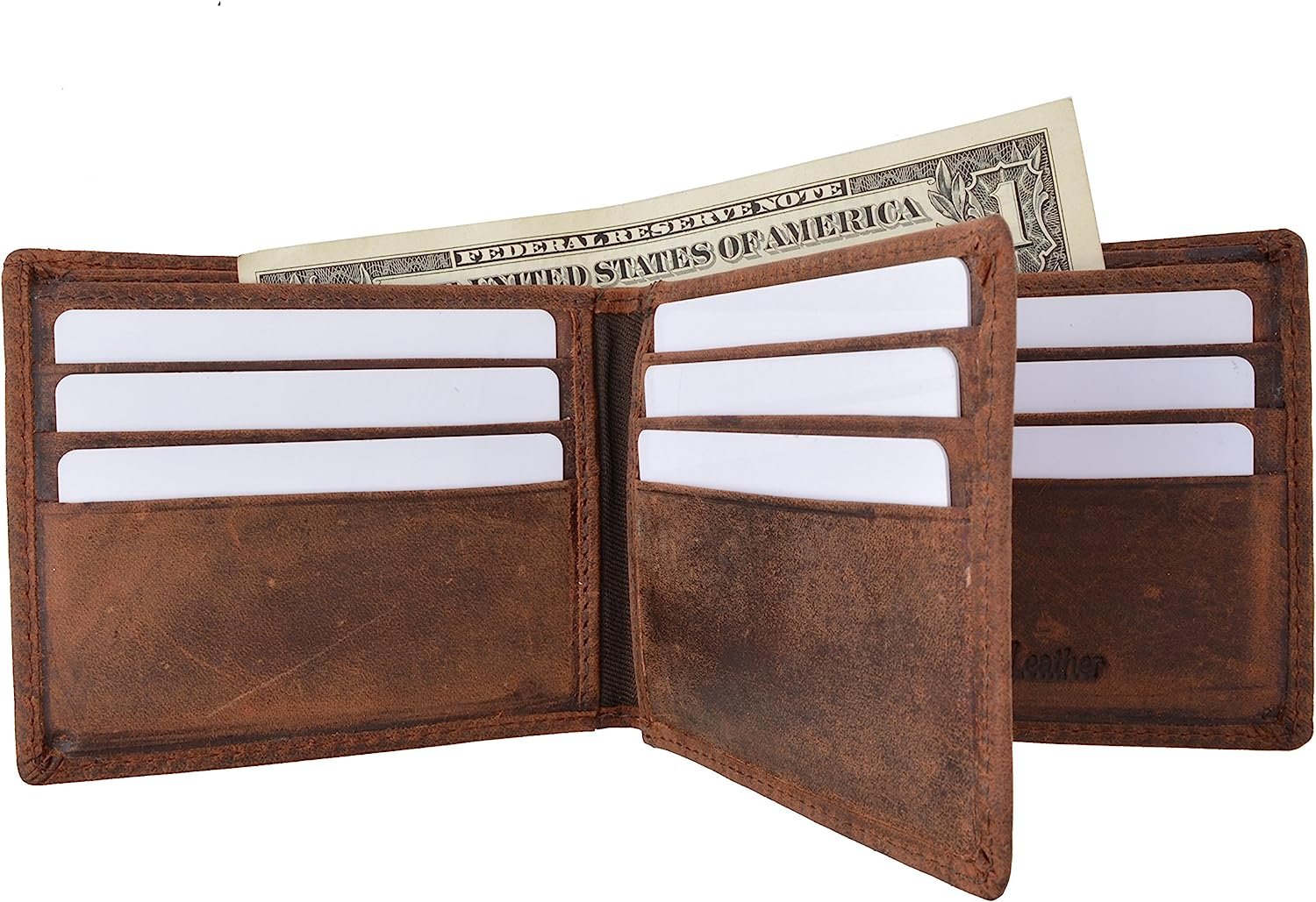Men's Vintage Genuine Leather Customized Wallet Rfid Blocking Card