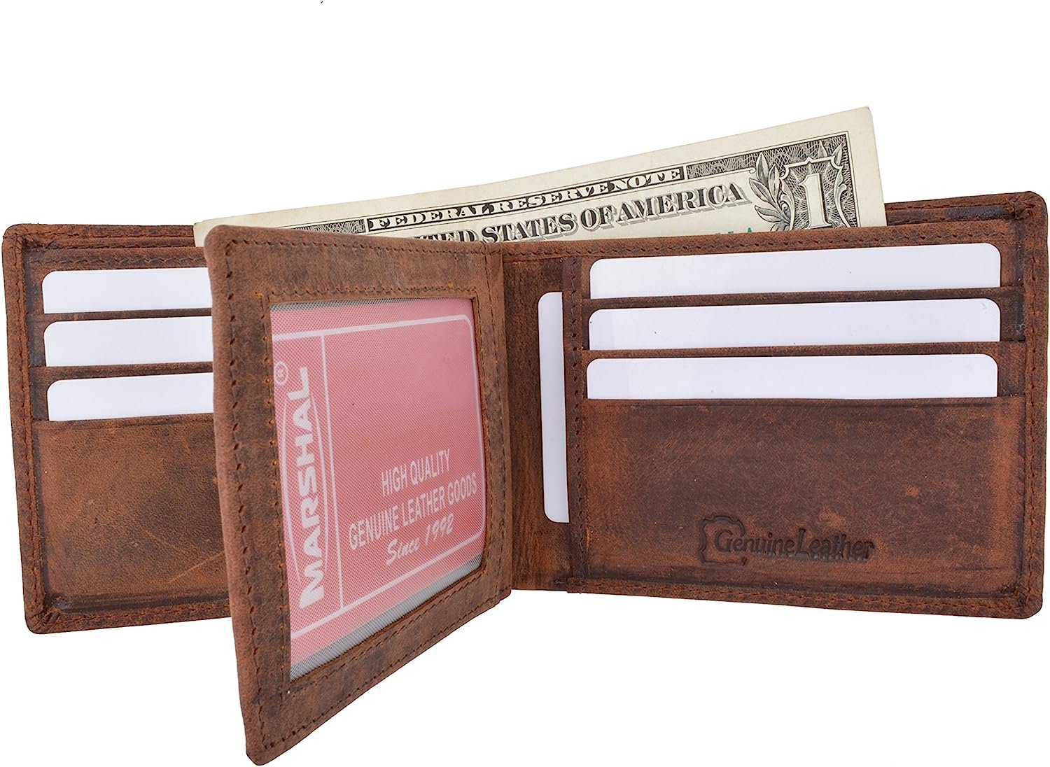 Men's Vintage Genuine Leather Customized Wallet Rfid Blocking Card